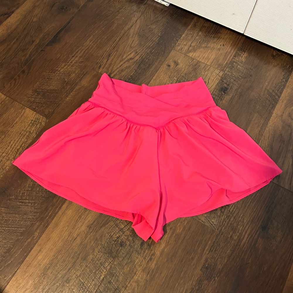 AERIE pink flowy shirts crisscross waist